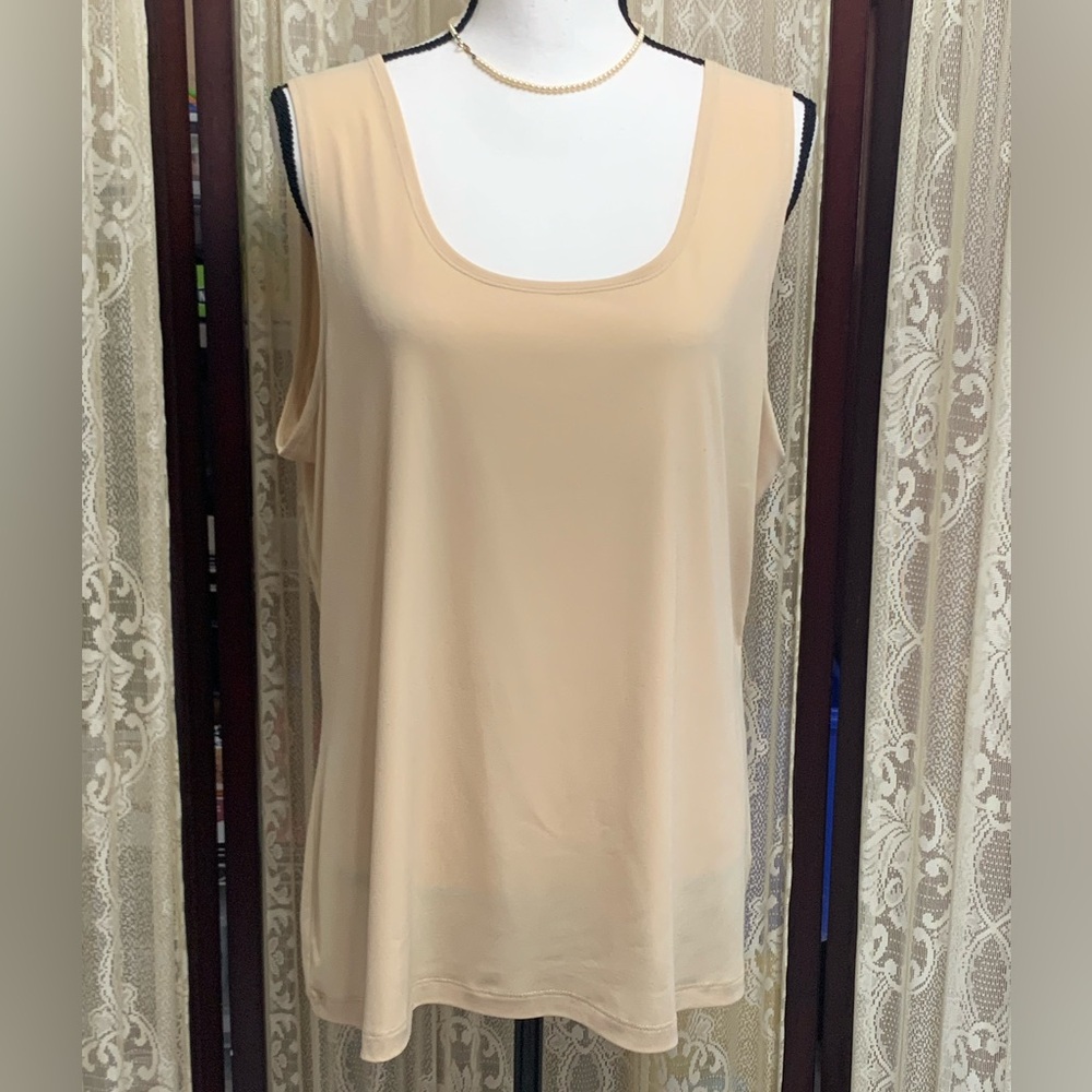 SIMONTON SAYS TAN TANK TOP - SZ. XL